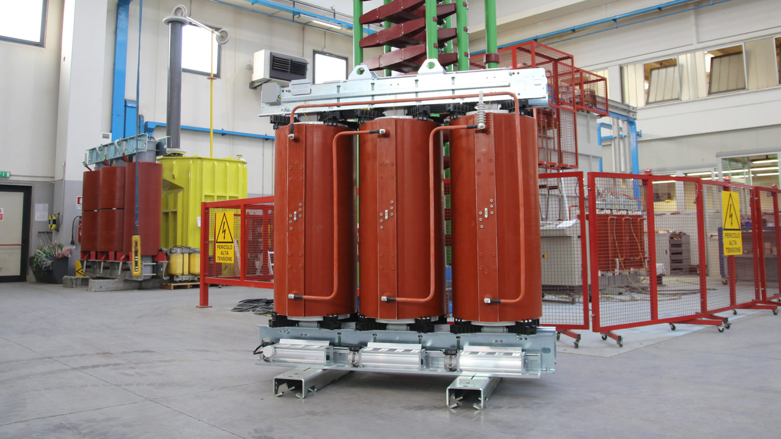 Cast resin transformer with forced cooling system