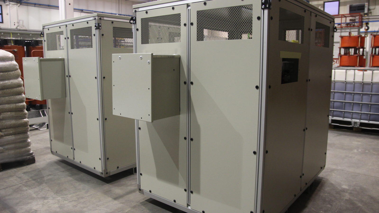 Enclosure with LV and MV cable boxes